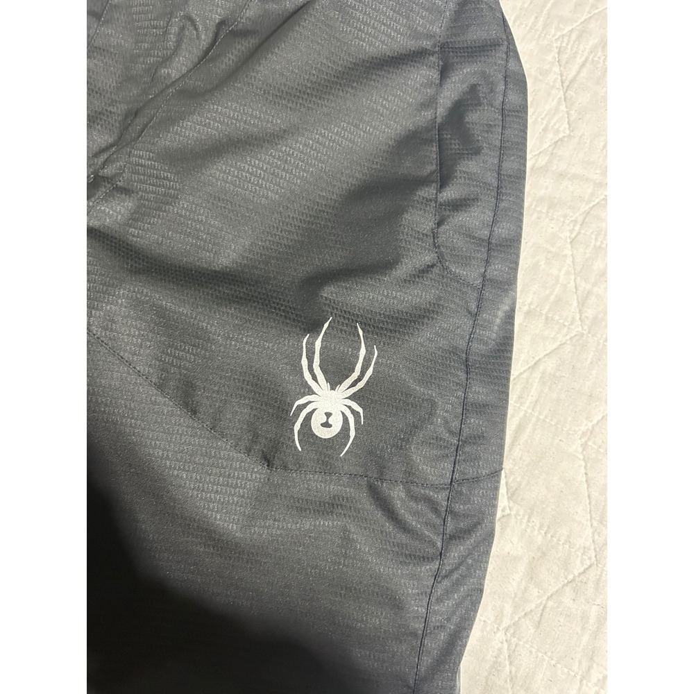 Spyder Black Kids Snow Pants with White Spider Logo - Picture 4 of 6